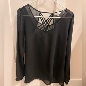 Black sheer Charming Charlie’s blouse Size medium